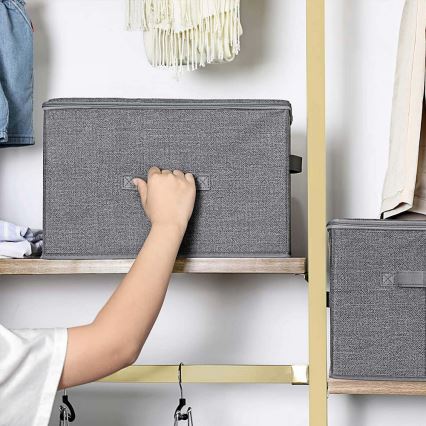 Σετ 3 κουτιά αποθήκευσης με φερμουάρ CURAN, γκρι