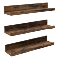 Σετ 3 ραφιών τοίχου SHELFY 38x5x10 cm, καφέ