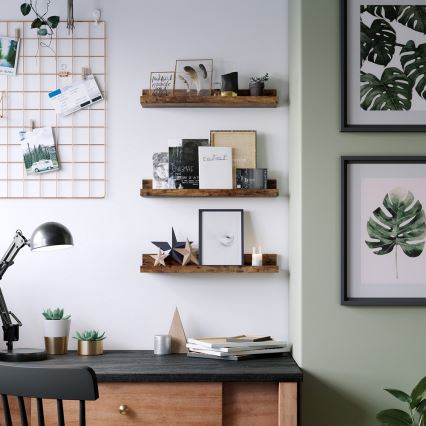 Σετ 3 ραφιών τοίχου SHELFY, καφέ