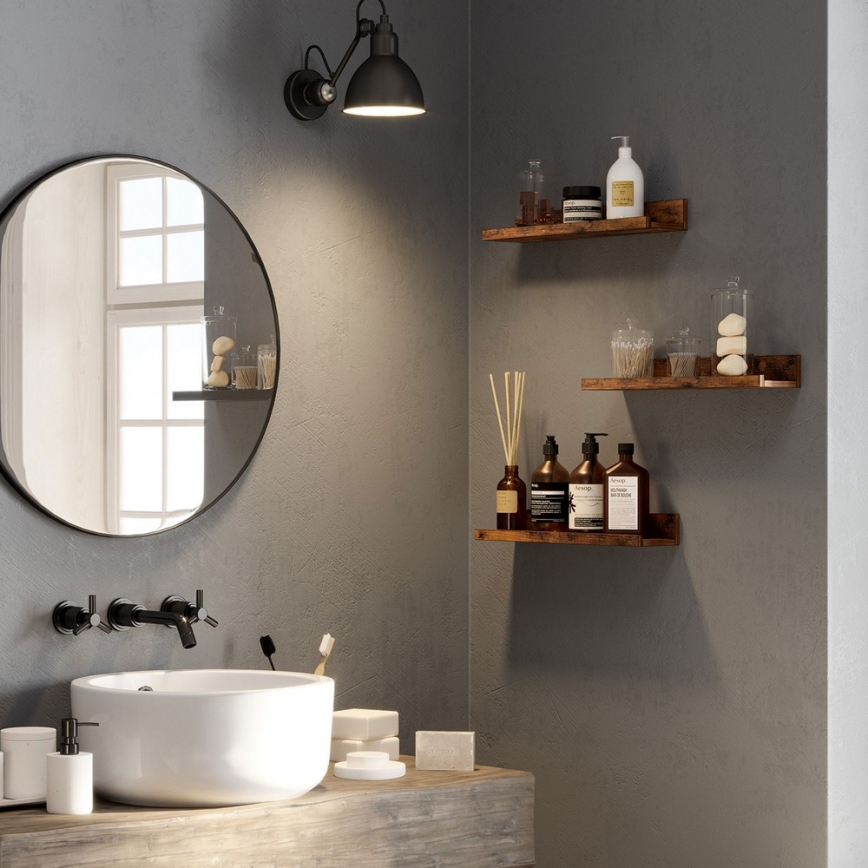 Σετ 3 ραφιών τοίχου SHELFY, καφέ