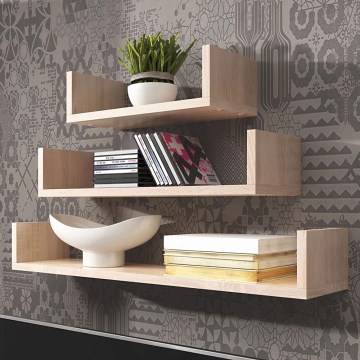 Σετ 3 ραφιών τοίχου TRIO 40/60/80 x 11 x 18 εκ. Sonoma δρυς