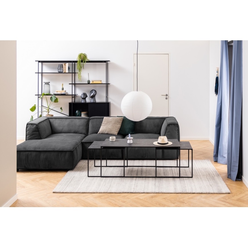 Σετ τραπεζιών σαλονιού ALMA 3 τεμάχια ανθρακί