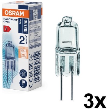 Σετ 3 τεμαχίων λαμπτήρων φούρνου HALOSTAR G4/20W/12V 2700K - Osram
