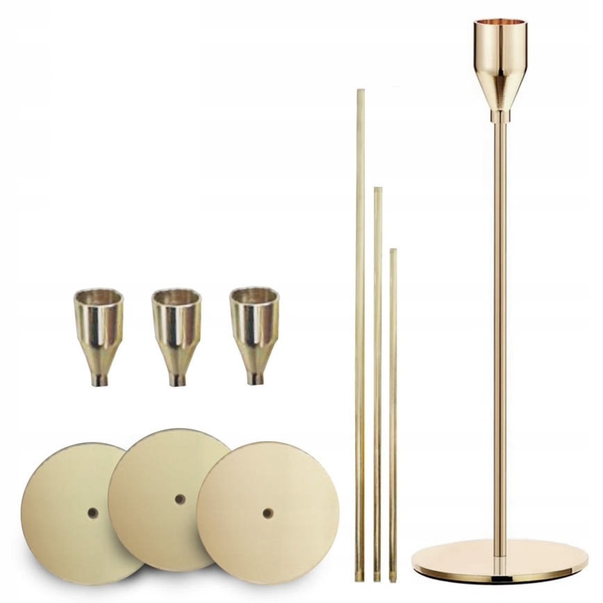 Σετ 3 χρυσά κηροπήγια