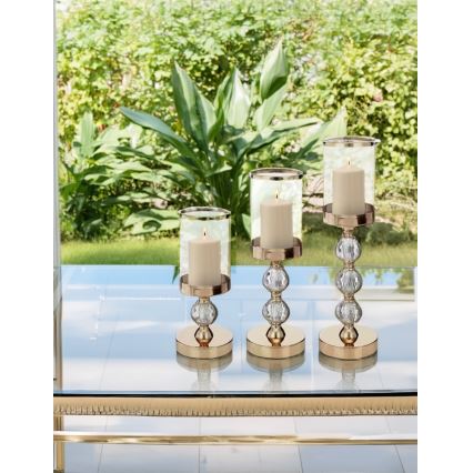 Σετ 3 χρυσά κηροπήγια