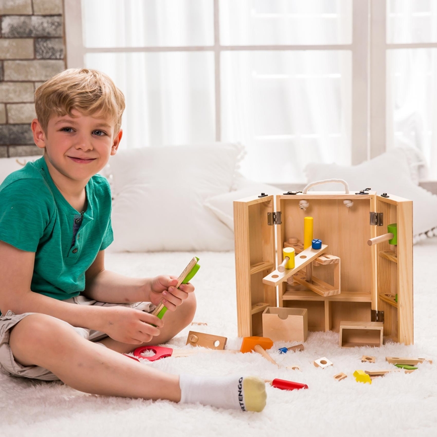 Σετ 30 τεμαχίων ξύλινων εργαλείων σε βαλιτσάκι