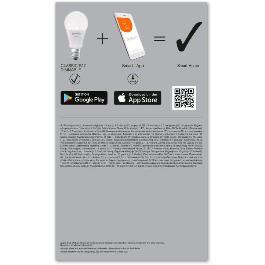 ΣΕΤ 3x Λάμπα Dimmer LED SMART+ E27/14W/230V 2700K Wi-Fi - Ledvance