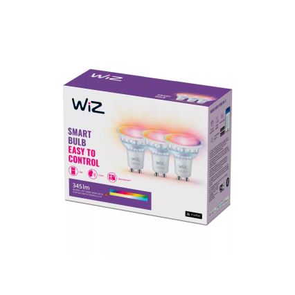 ΣΕΤ 3x Λάμπα LED RGBW Dimmable PAR16 GU10/4,7W/230V 2200-6500K Wi-Fi - WiZ