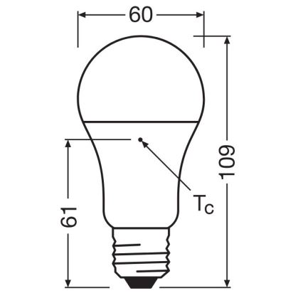 ΣΕΤ 3x Λαμπτήρας LED A60 E27/10W/230V 2700K