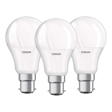 ΣΕΤ 3x Λαμπτήρας LED B22d/8,5W/230V 4000K - Osram