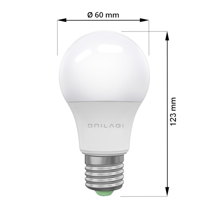 ΣΕΤ 3x Λαμπτήρας LED ECOLINE A60 E27/15W/230V 4000K - Brilagi