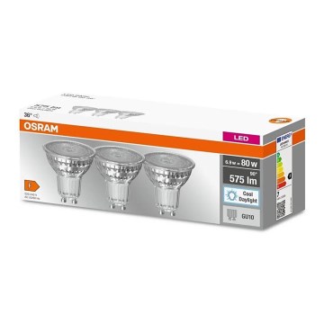 ΣΕΤ 3x Λαμπτήρας LED PAR16 GU10/6,9W/230V 6500K - Osram