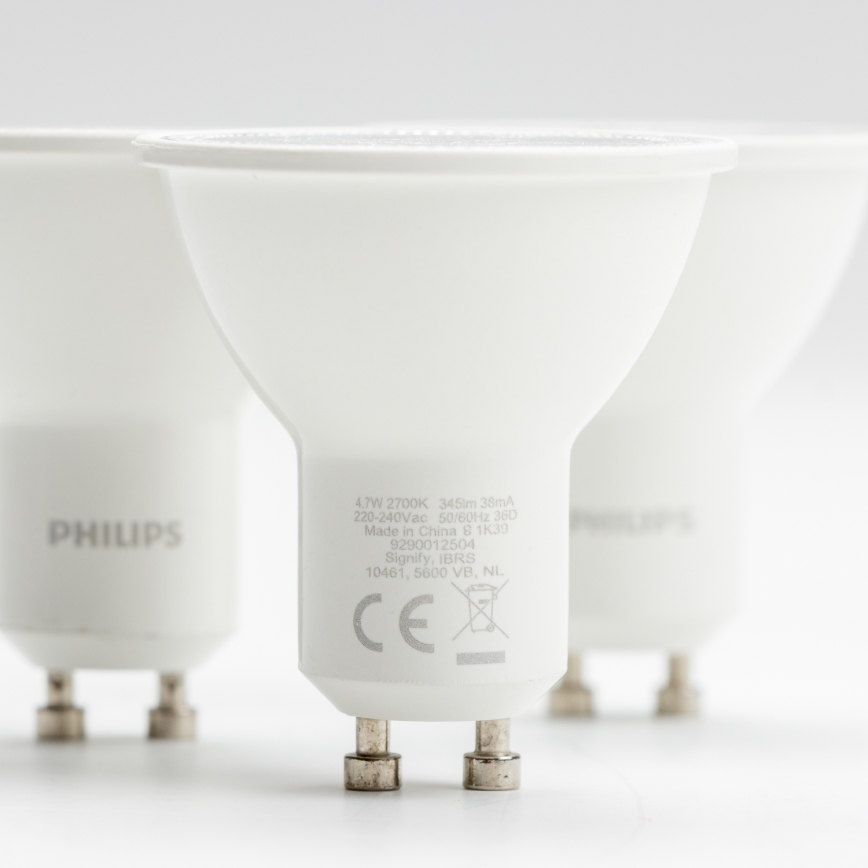ΣΕΤ 3x Λαμπτήρας LED Philips GU10/4,7W/230V 2700K