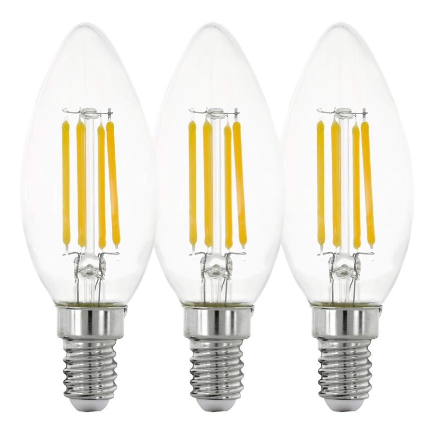 ΣΕΤ 3x Λαμπτήρας LED VINTAGE C35 E14/4W/230V 2700K - Eglo 12811