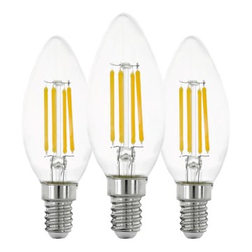 ΣΕΤ 3x Λαμπτήρας LED VINTAGE C35 E14/7W/230V 2700K - Eglo 110304