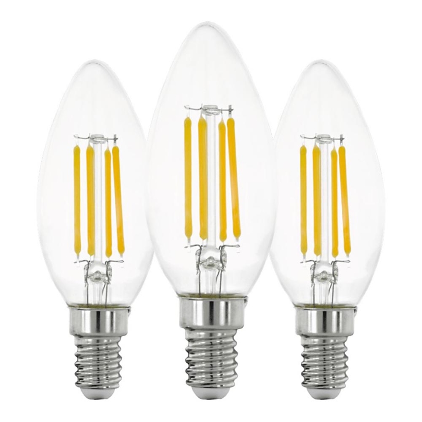 ΣΕΤ 3x Λαμπτήρας LED VINTAGE C35 E14/7W/230V 2700K - Eglo 110304