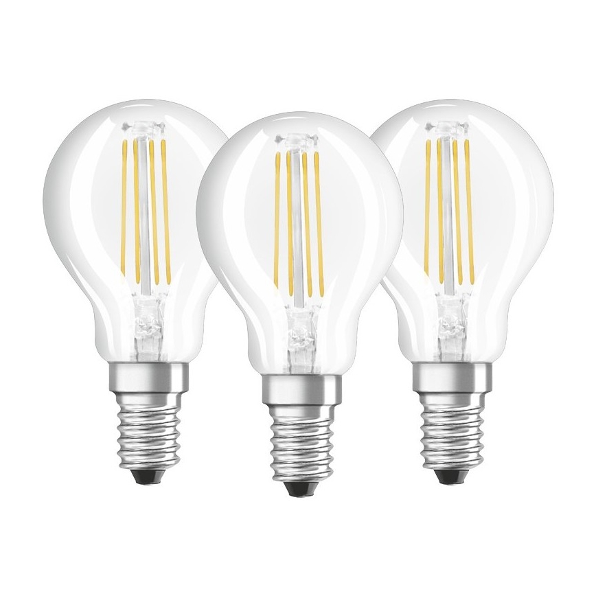 ΣΕΤ 3x Λαμπτήρας LED VINTAGE P40 E14/4W/230V 2700K - Osram