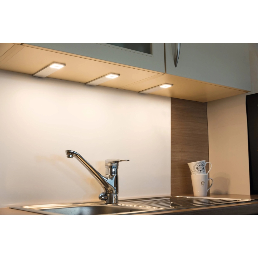 ΣΕΤ 3x Φωτιστικά LED πάγκου κουζίνας CORTINA LED/2,4W/230V+ τηλεχειριστήριο