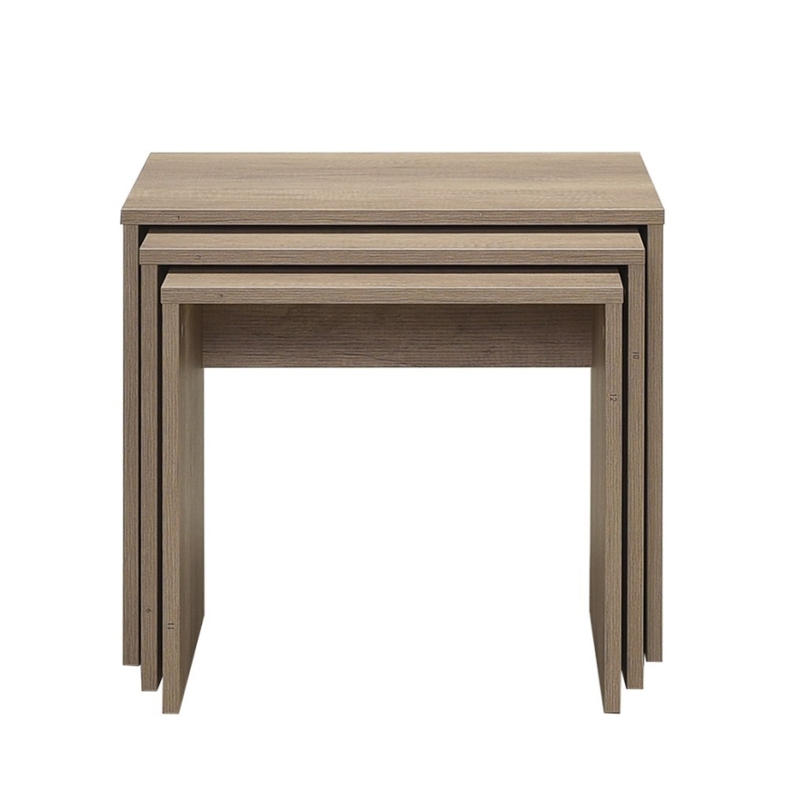 ΣΕΤ 3x Τραπεζάκι σαλονιού καφέ