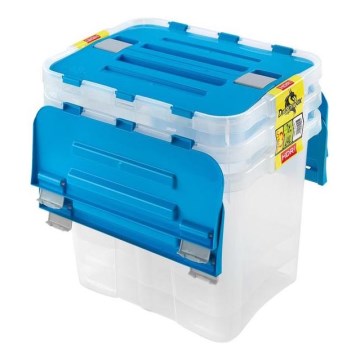 ΣΕΤ 3x Κουτί αποθήκευσης DRAGON 24 λ μπλε/διάφανο