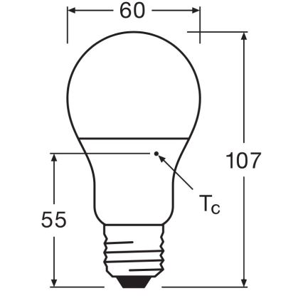 ΣΕΤ 3x LED λάμπα A60 E27/8W/230V 3000K - Osram