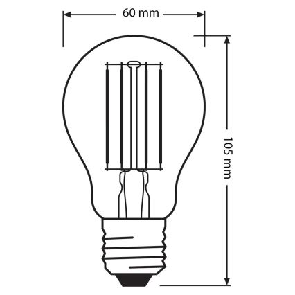 Σετ 3x LED λαμπτήρων BASE CLASSIC FILAMENT A60 E27/11W/230V 4000K - Osram