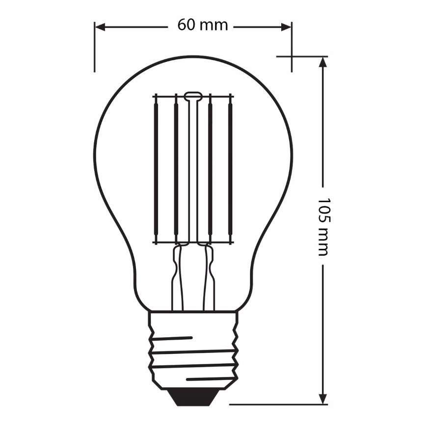 Σετ 3x LED λαμπτήρες BASE CLASSIC FILAMENT A60 E27/7,5W/230V 4000K - Osram