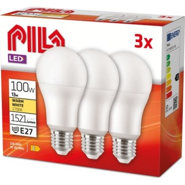 Σετ 3x LED λαμπτήρες Philips Pila E27/13W/230V 2700K