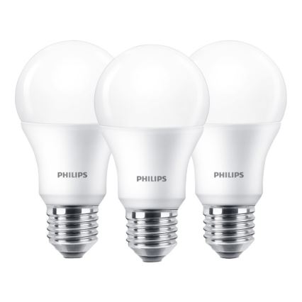 Σετ 3x LED Λάμπα Philips E27/9W/230V 2700K