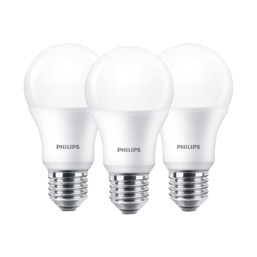 Σετ 3x LED Λάμπα Philips E27/9W/230V 2700K