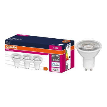 Σετ 3x LED λάμπες προβολέα PAR16 GU10 6,9W 230V 6500K 60° - Osram