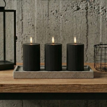 Σετ 3x LED κερί BRILLO LED/2xAA 12,5 cm μαύρο + τηλεχειριστήριο