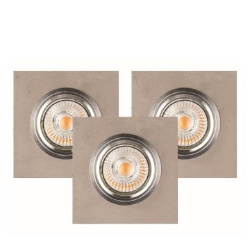 ΣΕΤ 3x LED Εντοιχιζόμενο φωτιστικό VITAR 1xGU10/5W/230V CRI 90 σκυρόδεμα