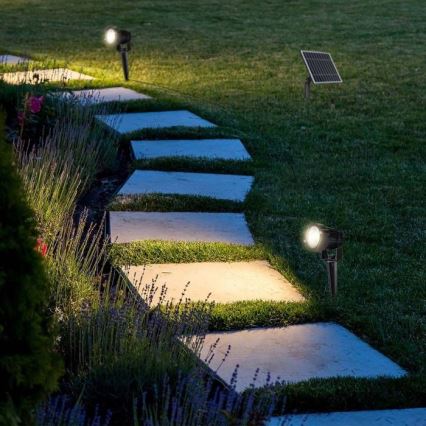 ΣΕΤ 3x LED Εξωτερικό ηλιακό φωτιστικό 3xLED/1,2W/3,7V IP65 3000K 4000 mAh