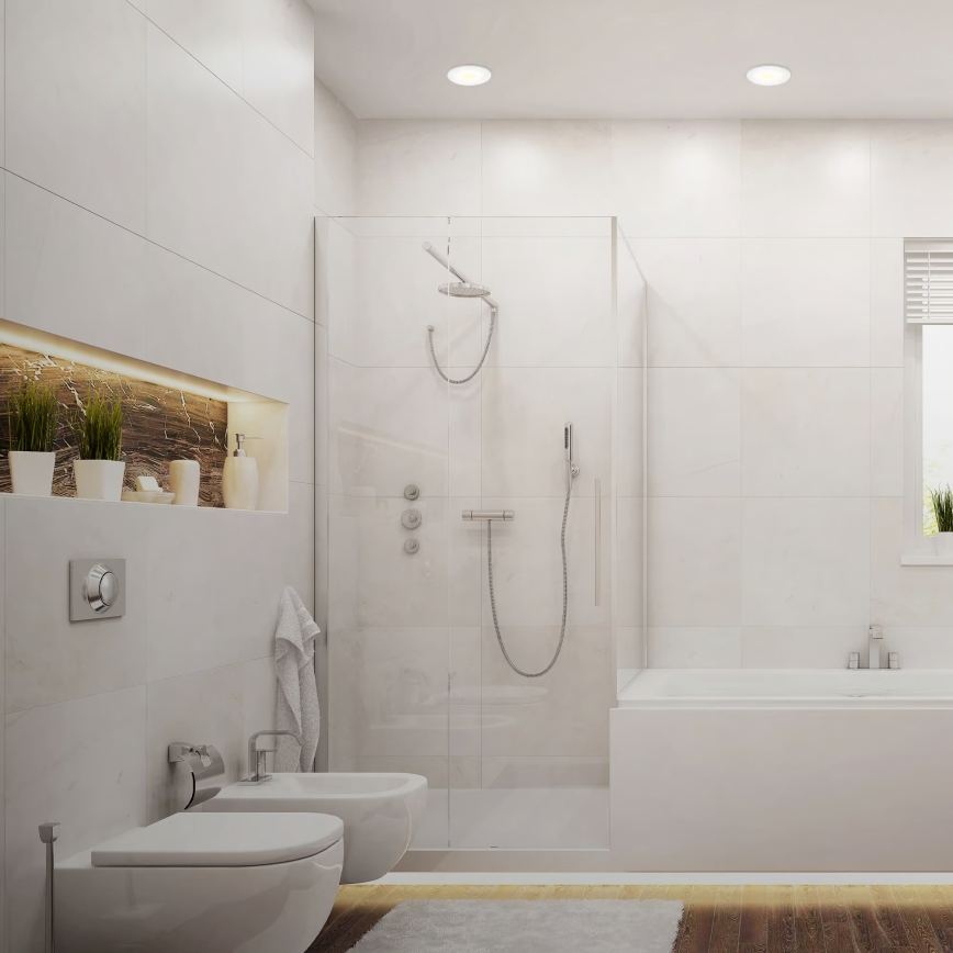 Σετ 3x LED χωνευτά φωτιστικά μπάνιου LED/6W/230V 3000K IP44 λευκά