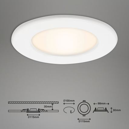 Σετ 3x LED χωνευτά φωτιστικά μπάνιου LED/6W/230V 3000K IP44 λευκά