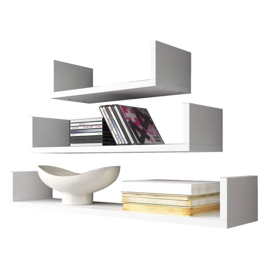 ΣΕΤ 3x Ράφι τοίχου TRIO λευκό