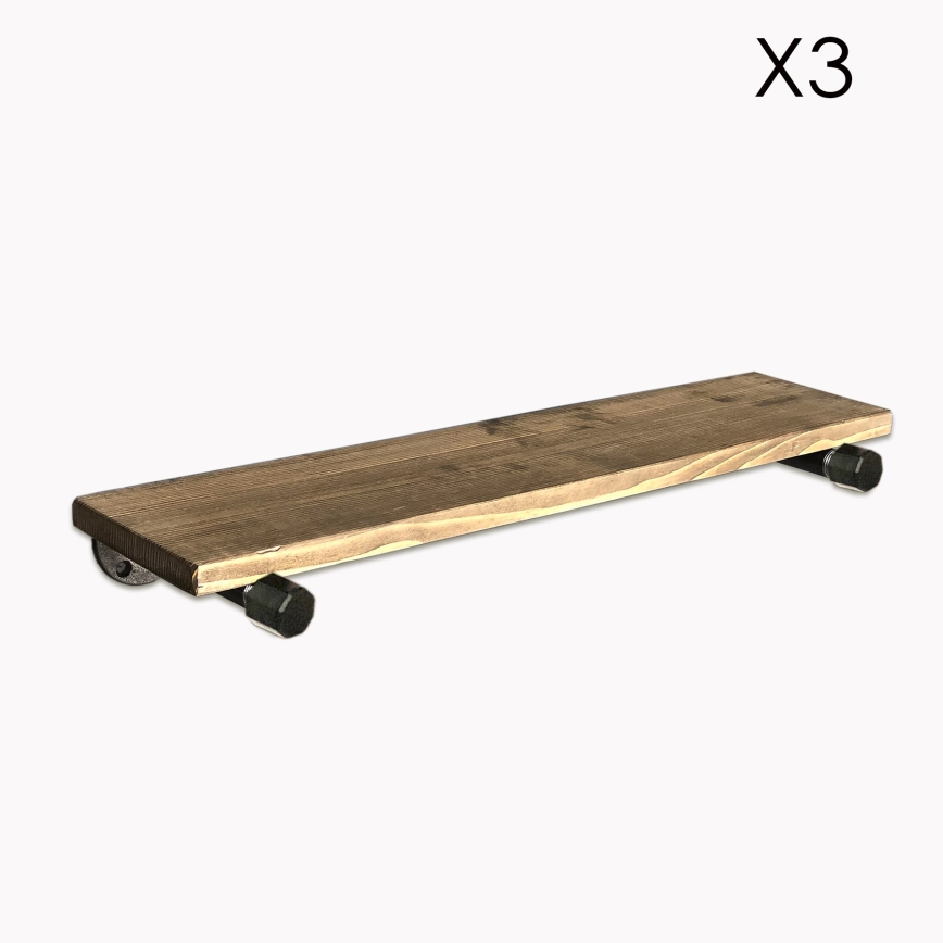 ΣΕΤ 3x Ράφια τοίχου BORURAF καφέ