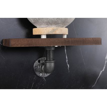 ΣΕΤ 3x Ράφια τοίχου BORURAF έλατο/μαύρο