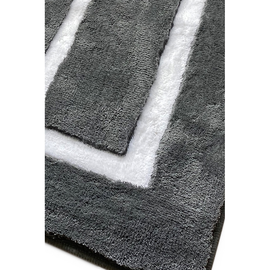 ΣΕΤ 3x Πατάκι μπάνιου 60/60/100 cm ανθρακί