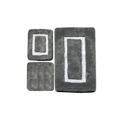 ΣΕΤ 3x Πατάκι μπάνιου 60/60/100 cm ανθρακί