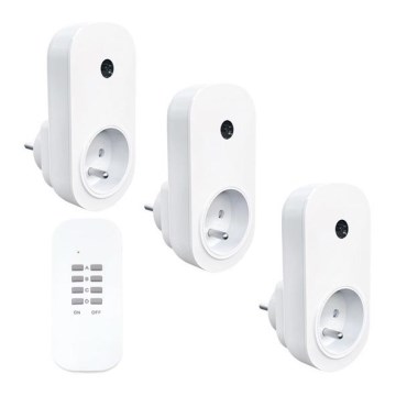 ΣΕΤ 3x Πρίζες με τηλεχειριστήριο 230V/1xCR2032 + τηλεχειριστήριο