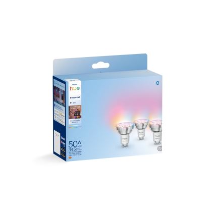 Σετ 3 ρυθμιζόμενων LED λαμπτήρων Philips Hue White And Color Ambiance Essential GU10/4,7W/230V 2200-6500K
