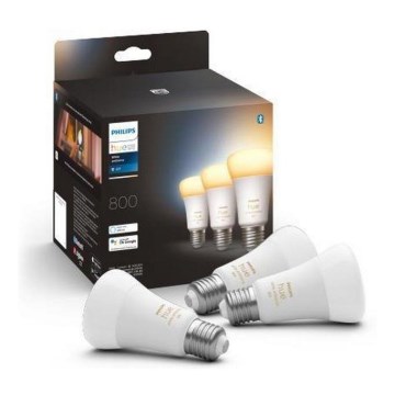 Σετ 3x ρυθμιζόμενες λάμπες LED Philips Hue WHITE AMBIANCE A60 E27/6W/230V 2200-6500K