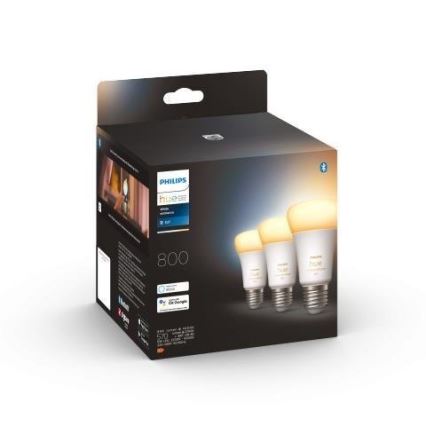 Σετ 3x ρυθμιζόμενες λάμπες LED Philips Hue WHITE AMBIANCE A60 E27/6W/230V 2200-6500K