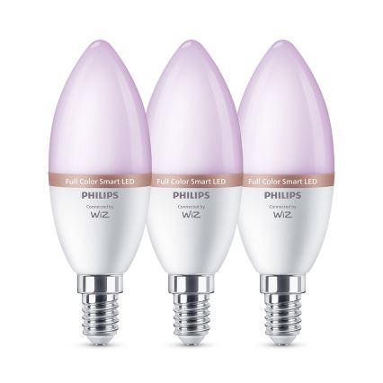 Σετ 3x RGB LED ρυθμιζόμενοι λαμπτήρες Philips SMART C37 E14/4,9W/230V 2200-6500K CRI 90