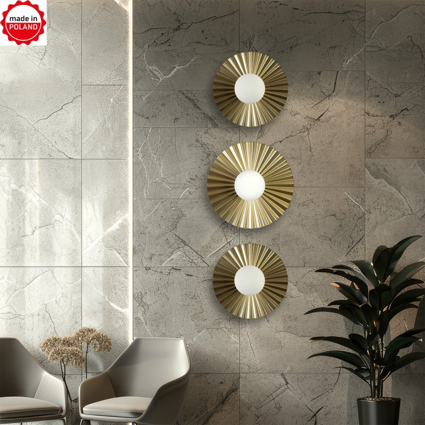 ΣΕΤ 3x επιτοίχια φωτιστικά SUNPLISS 1xG9/10W/230V χρυσό/εκρού