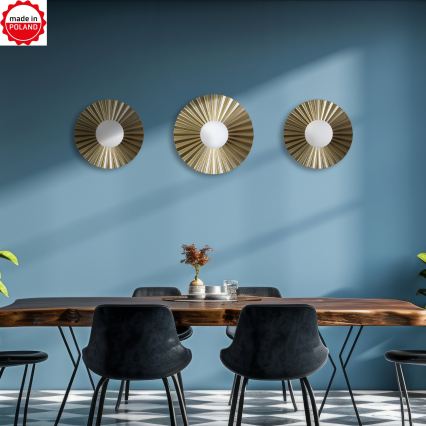 ΣΕΤ 3x επιτοίχια φωτιστικά SUNPLISS 1xG9/10W/230V χρυσό/εκρού