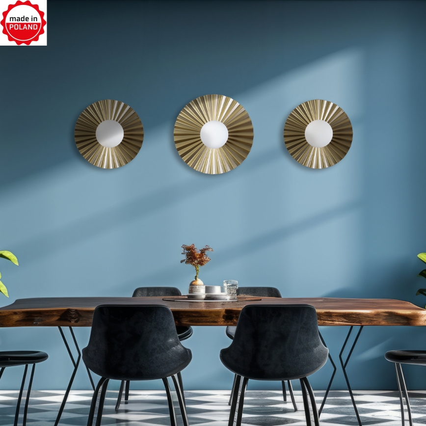 ΣΕΤ 3x επιτοίχια φωτιστικά SUNPLISS 1xG9/10W/230V χρυσό/εκρού