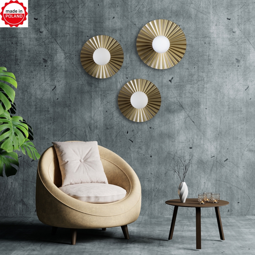 ΣΕΤ 3x επιτοίχια φωτιστικά SUNPLISS 1xG9/10W/230V χρυσό/εκρού